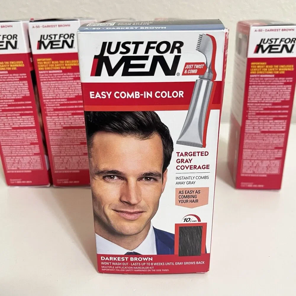 Just For Men Easy Comb-In Color A-50 Darkest Brown Lot of 6 NEW